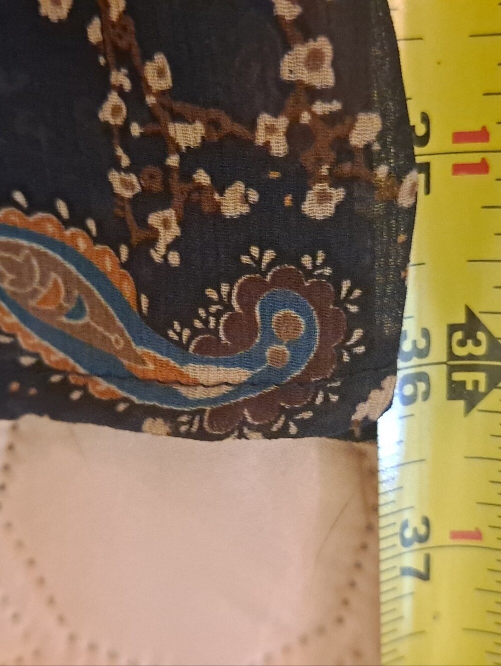 Lark & Grey Navy Paisley Tiered Long Sleeve Dress XL - Picture 2 of 9